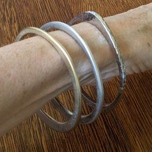 Chico's Triple Mix-metal Bangle Bracelets